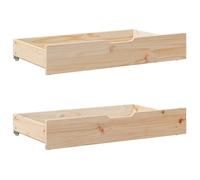 Tiroirs sous le lit avec roulettes 2 pcs 90x55x16 cm pin massif
