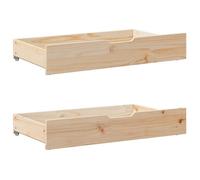 Tiroirs sous le lit avec roulettes 2 pcs 95x55x16 cm pin massif