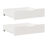 Tiroirs sous le lit - VIDAXL - 2 pcs - Bois de pin massif - Blanc - 65x55x16 cm
