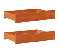 vidaXL Tiroirs sous le lit 2 pièces pin massif brun cire 80 x 55 x 16 cm