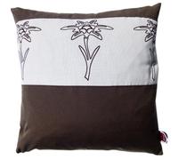 Tirol Living 54441 Katharina Housse de Coussin avec Motif Large Edelweiss Marron 50 x 50 cm