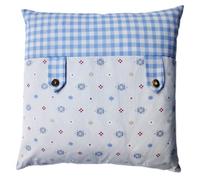 Tirol Living 54454 Katharina Housse de Coussin Bleu/Motifs pâquerettes 50 x 50 cm