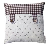 Tirol Living 54455 Katharina Housse de Coussin avec Motifs pâquerettes Marron 50 x 50 cm