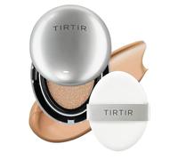 TIRTIR Fond De Teint Mask Fit Aura Silver Cushion, Finition Semi-Luminescente, Couverture Naturelle, Hydratant, Léger (Taille Normale 0,63 Oz Liq), Noisette 33C