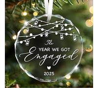 TIRYWT Cadeaux de fiançailles pour couples 2025, cadeaux de future mariée pour femmes amies, décoration de Noël en verre pour enterrement de vie de jeune fille - A08