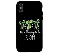 Tis a Blessing to be Irish Blessing St Patricks Coquette Bow Coque pour iPhone X/XS
