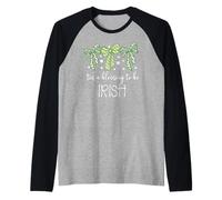 Tis a Blessing to be Irish Blessing St Patricks Coquette Bow Manche Raglan
