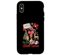 Tis The Damn Season Cocktail de Noël Père Noël Renne Elfe Coque pour iPhone X/XS