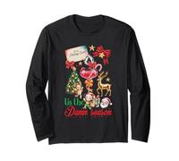 Tis The Damn Season Cocktail de Noël Père Noël Renne Elfe Manche Longue