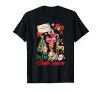 Tis The Damn Season Cocktail de Noël Père Noël Renne Elfe T-Shirt