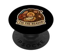 Tis The Reason Jésus Christ Chrétien Noël Nativité Dieu PopSockets PopGrip Adhésif