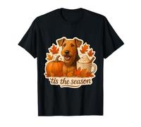 Tis The Season Airedale Terrier Chien Automne Automne Citrouille Mignon T-Shirt