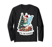 Tis The Season Arbre de Noël Fée Fête Fée Filles Conte de Fées Manche Longue