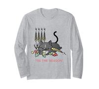 Tis The Season Autumn Fall Thanksgiving Cat Manche Longue