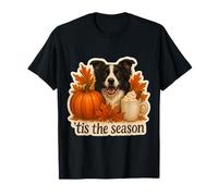Tis The Season Border Collie Chien Automne Automne Citrouille Épice T-Shirt