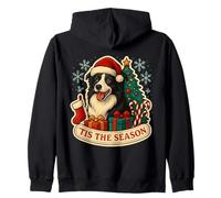 Tis The Season Border Collie Chien Noël Maman Papa Propriétaire Fun Sweat à Capuche