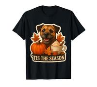 Tis The Season Border Terrier Chien Automne Automne Citrouille Épice T-Shirt