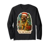 Tis The Season Border Terrier Chien Merry Christmas Mom Dad Manche Longue