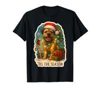 Tis The Season Border Terrier Chien Merry Christmas Mom Dad T-Shirt