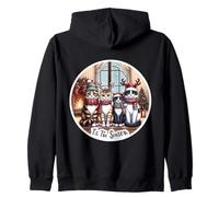 Tis The Season Cats Merry Christmas Lover Lady Adorable Chat Douillet Sweat à Capuche
