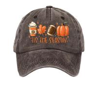 Tis The Season Chapeaux de citrouille et de baseball unisexe pour l'automne et le football, café, Taille unique