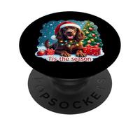 Tis The Season Chien Boykin Spaniel Merry Christmas Holiday PopSockets PopGrip Adhésif