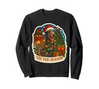 Tis The Season Chien écossais Deerhound Noël Maman Papa Noël Sweatshirt