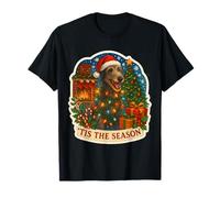 Tis The Season Chien écossais Deerhound Noël Maman Papa Noël T-Shirt