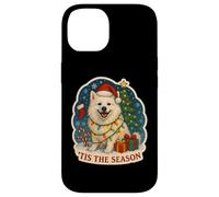 Tis The Season Chien Esquimau américain Merry Christmas Mom Dad Coque pour iPhone 14