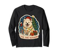 Tis The Season Chien Esquimau américain Merry Christmas Mom Dad Manche Longue