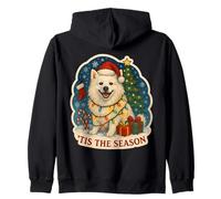 Tis The Season Chien Esquimau américain Merry Christmas Mom Dad Sweat à Capuche