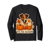 Tis The Season Chien Fox Terrier Automne Automne Citrouille Manche Longue