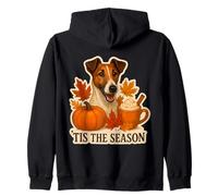Tis The Season Chien Fox Terrier Automne Automne Citrouille Sweat à Capuche