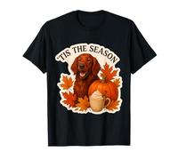 Tis The Season Chien Setter Irlandais Automne Automne Citrouille Épices T-Shirt