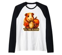 Tis The Season Cochon d'Inde Automne Automne Citrouille Epice Feuilles Manche Raglan