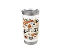 Tis The Season Collage Halloween effrayant vintage citrouille automne Gobelet isotherme en acier inoxydable double paroi