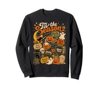 Tis The Season Collage Halloween Effrayant Vintage Citrouille Automne Sweatshirt