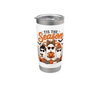 Tis the Season Cute Halloween Ghosts Pumpkin Fall Fun Gobelet isotherme en acier inoxydable double paroi