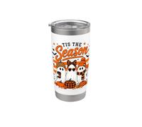 Tis the Season Cute Halloween Ghosts Pumpkin Fall Fun Gobelet isotherme en acier inoxydable double paroi