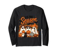 Tis The Season Cute Halloween Ghosts Pumpkin Fall Fun Manche Longue
