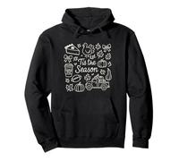 Tis The Season Fall Doodle Art Cozy Autumn Pumpkin Spice Sweat à Capuche