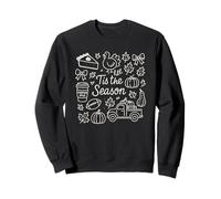 Tis The Season Fall Doodle Art Cozy Autumn Pumpkin Spice Sweatshirt