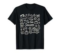 Tis The Season Fall Doodle Art Cozy Autumn Pumpkin Spice T-Shirt