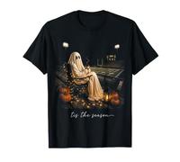 Tis The Season Fall Football Field Ghost Halloween Night T-Shirt