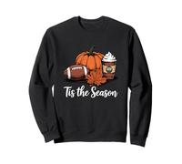 Tis the Season Fall Leaf Football Automne Citrouille Spice Latte Sweatshirt