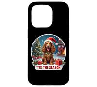 Tis The Season Field Spaniel Dog Joyeux Noël pour Maman et Papa Coque pour iPhone 15 Pro