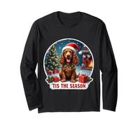 Tis The Season Field Spaniel Dog Joyeux Noël pour Maman et Papa Manche Longue