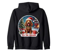 Tis The Season Field Spaniel Dog Joyeux Noël pour Maman et Papa Sweat à Capuche