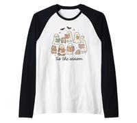 Tis The Season Ghost Readers Cute Halloween Bookish Manche Raglan