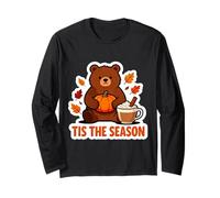 Tis The Season Grizzly Bear Automne Citrouille Feuilles Enfants Manche Longue